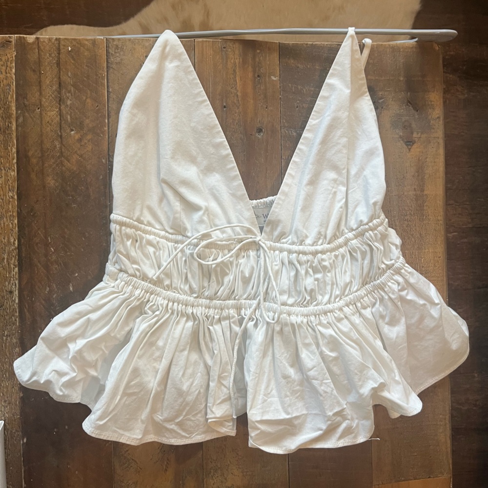 Wayf White Ruched Tank